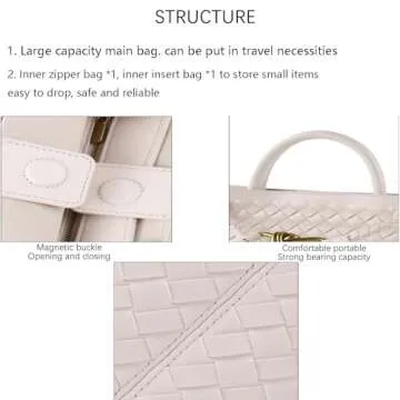 KDranxi Vegan Leather Woven Tote Bag for Women