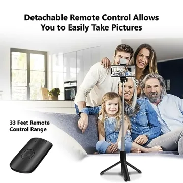 Selfie Stick Tripod 40" Wireless Remote Portable Light