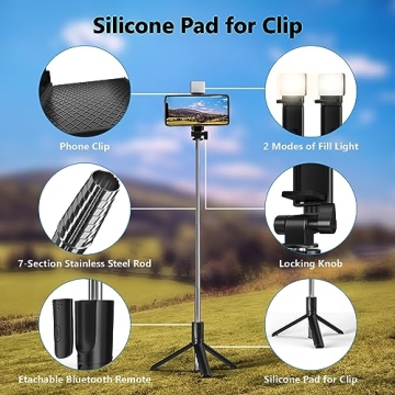 Selfie Stick Tripod 40" Wireless Remote Portable Light