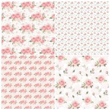 Floral Pattern Paper 12 Sheets Flower Scrapbook Paper Pad 6"x6" Cardmaking Craft Paper for DIY Card Making Scrapbook Photo Album Junk Journal Decor (C)