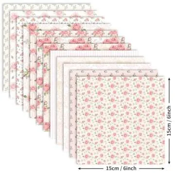 Floral Pattern Paper 12 Sheets Flower Scrapbook Paper Pad 6"x6" Cardmaking Craft Paper for DIY Card Making Scrapbook Photo Album Junk Journal Decor (C)