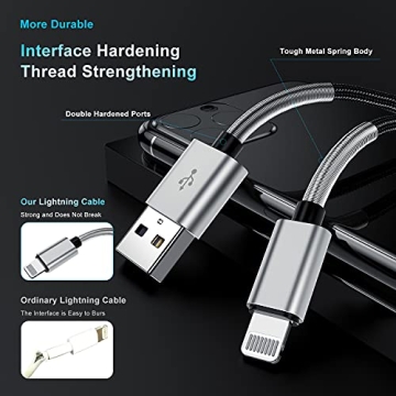 10ft Apple Lightning Cable 2Pack - Fast Charging MFi Certified