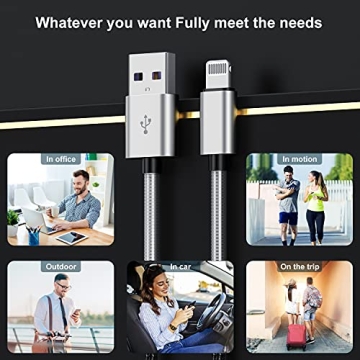 10ft Apple Lightning Cable 2Pack - Fast Charging MFi Certified