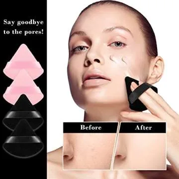 12 Triangular Powder Puff Sponges for Flawless Makeup Application