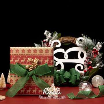 Ribbli Emerald Green Burlap Wired Ribbon, 20 Yards - Versatile Decor