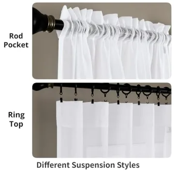 MYSTIC-HOME Sheer Curtains for Elegant Window Draping