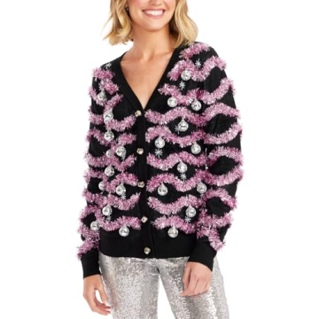 Tipsy Elves Women's Christmas Disco Balls Ugly Sweater XS | Fun Holiday Fashion