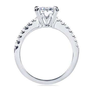 Kobelli Moissanite and Lab Grown Diamond Engagement Ring 1 3/4 CTW 14k White Gold (GH/VS, DEF/VS), 6