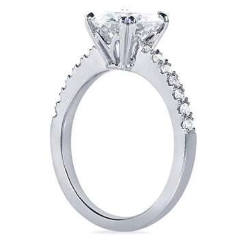 Kobelli Moissanite and Lab Grown Diamond Engagement Ring 1 3/4 CTW 14k White Gold (GH/VS, DEF/VS), 6