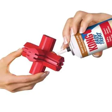 KONG Jump'N Jack - Dog Toy for Chewing Instincts- Natural Rubber Toy Promotes Dental Health - Use with Dog Treats or Peanut Butter for Extended Entertainment - for Large Dogs