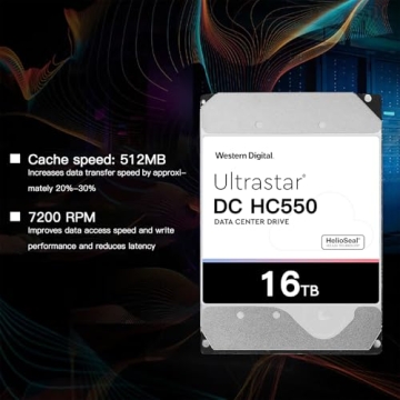 Western Digital 16TB DC HC550 Hard Drive for Surveillance