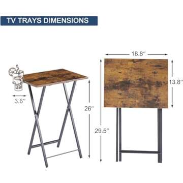 VECELO Folding TV Tray Set for Stylish Living Spaces
