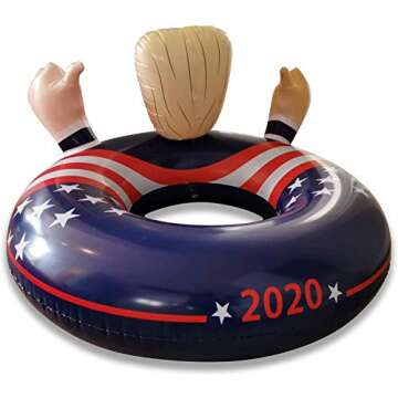 NINOSTAR Donald Trump 2024 Keep America Great! Huge Hit Pool Float for Summer, Presidential Floats Inflatable Ring Swimming Tube