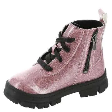 UGG Ashton Lace Up Glitter Boots for Kids - Glitter Pink