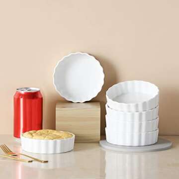 Lovecasa 8 Oz Shallow Ramekins for Baking and Serving