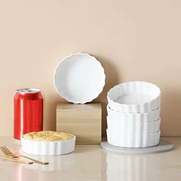 Lovecasa 8 Oz Shallow Ramekins for Baking and Serving
