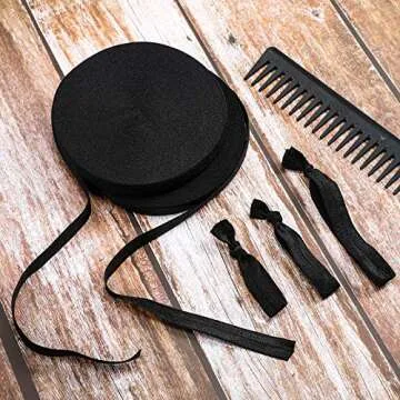 Wide Elastic Ribbon Band Fold Over Elastic Stretch Foldover Elastics Trim Sewing Ribbon for Hair Ties Headbands Hair Bows DIY Craft (Black, 5/8 Inch x 25 Yard)