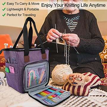 Coopay Yarn Bag Knitting Tote Organizer for Handicrafts