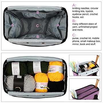 Coopay Yarn Bag Knitting Tote Organizer for Handicrafts