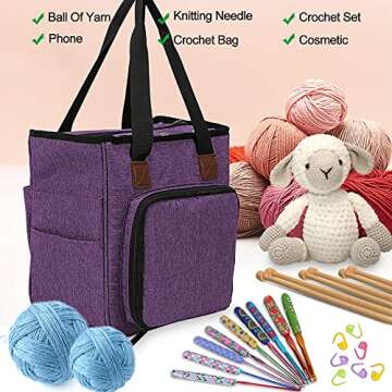 Coopay Yarn Bag Knitting Tote Organizer for Handicrafts