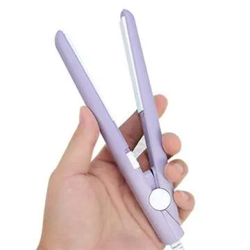 Flat Iron Curler, 25W PTC Straightener And Curling Iron In One Mini Hair Straightener (purple, Us Plug)