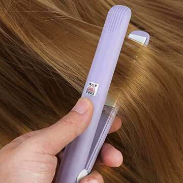 Flat Iron Curler, 25W PTC Straightener And Curling Iron In One Mini Hair Straightener (purple, Us Plug)