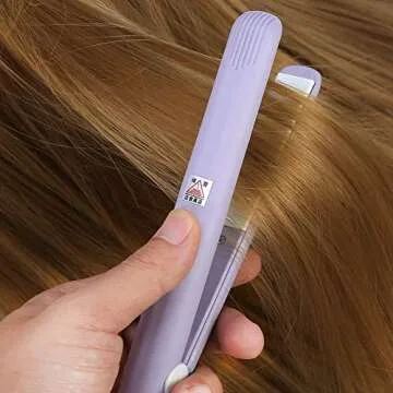 Flat Iron Curler, 25W PTC Straightener And Curling Iron In One Mini Hair Straightener (purple, Us Plug)
