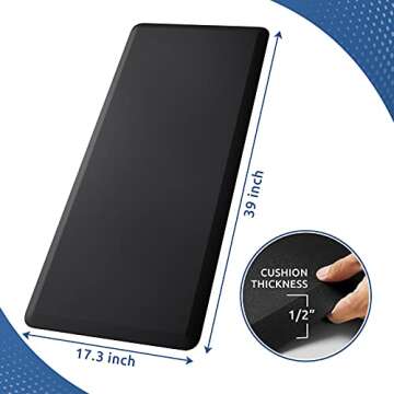 KitchenClouds Cushioned Anti Fatigue Kitchen Rug, 17.3"x39", Waterproof Non Slip, Standing Desk Mat,...