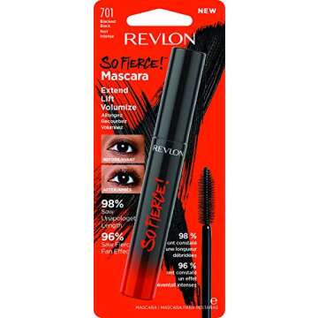 Revlon Mascara, So Fierce Eye Makeup, Lasts up to 24 Hours, No Clump, Smudge-Proof, Flake-Free, 701 Blackest Black, 0.25 fl oz
