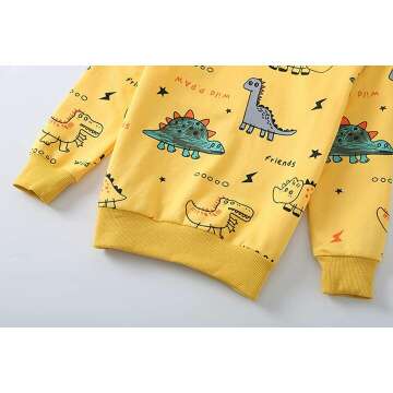 Toddler Dinosaur Print Outfit - Long Sleeve Top & Pants