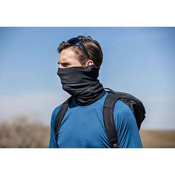 BUFF CoolNet UV Neck Gaiter, UPF 50 Sun Protection, Breathable, Cooling Bandana, Versatile, Quick Dry Face Mask, Black, Adult Size