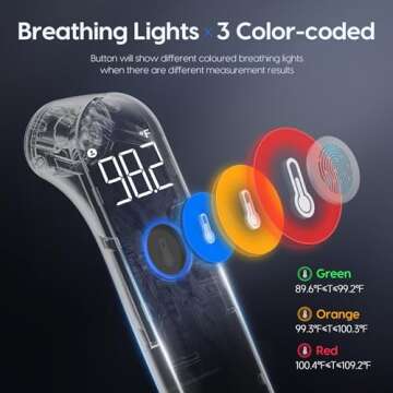 No-Touch Forehead Thermometer for Adults and Kids, Fast Accurate Baby Thermometer with Fever Alarm & Mute Mode, FSA HSA Eligible - Take Quick Temperature Easily