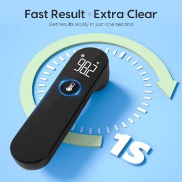 No-Touch Forehead Thermometer for Adults and Kids, Fast Accurate Baby Thermometer with Fever Alarm & Mute Mode, FSA HSA Eligible - Take Quick Temperature Easily