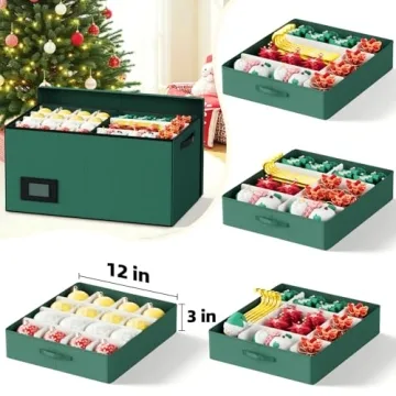 Coonoor Christmas Ornament Storage - 128 Ornaments Organizer