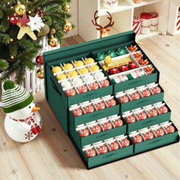 Coonoor Christmas Ornament Storage - 128 Ornaments Organizer