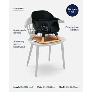 Lalo Booster Seat for Babies & Toddlers - Easy Clean, Safe Harness