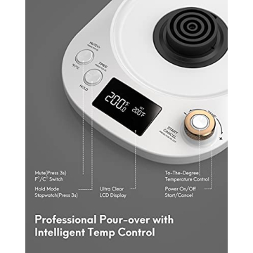 Stylish Gooseneck Kettle with Temperature Control