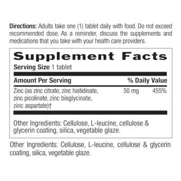 Country Life Target-Mins Zinc 50 mg 90 Tablets - Zinc Supplements for Immune Health - Zinc 50mg - Zi...