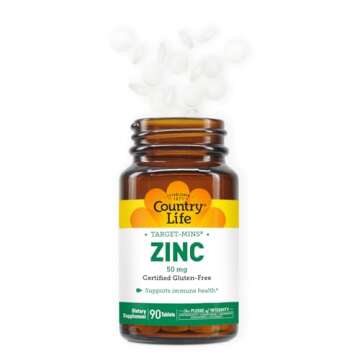 Country Life Target-Mins Zinc 50 mg 90 Tablets - Zinc Supplements for Immune Health - Zinc 50mg - Zinc Support