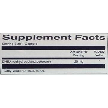 Swanson DHEA 25mg Capsules for Hormone Balance 120ct