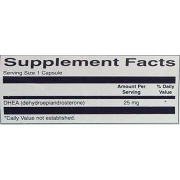 Swanson DHEA 25mg Capsules for Hormone Balance 120ct