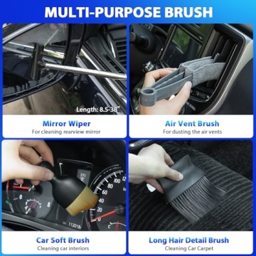 High Power Car Cleaning Kit with Vacuum and Brush Set
