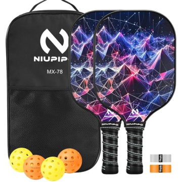 niupipo 2024 Pickleball Paddles, Lightweight Pickleball Rackets w/Fiberglass Surface,Fiberglass Pick...