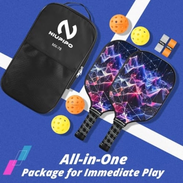 niupipo 2024 Lightweight Pickleball Paddles Set with Balls