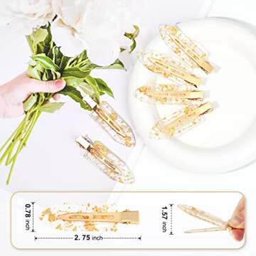 8PCS Glitter No Bend Hair Clips for Brides - Creaseless Styling Accessories