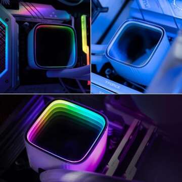LS720 SE CPU Liquid Cooler,5v 3pin ARGB 120mm Fans CPU Water Cooler Infinity Mirror Block for AMD AM...