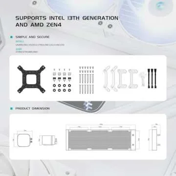 LS720 SE CPU Liquid Cooler,5v 3pin ARGB 120mm Fans CPU Water Cooler Infinity Mirror Block for AMD AM4/AM5 LGA 1851/1700/1200.