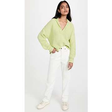 Free People Women's Marlie Pullover, Acid Lime, Green, S
