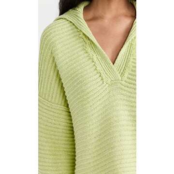 Free People Women's Marlie Pullover, Acid Lime, Green, S