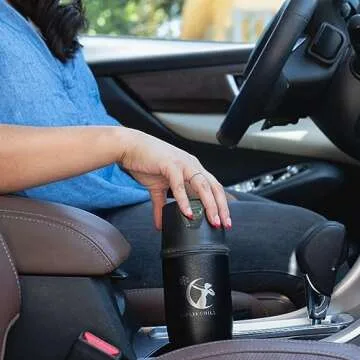 CERES CHILL Mini Breastmilk Chiller Demigoddess, Reusable Breastmilk Storage Container, Keeps Milk at Safe Temperatures for Up to 16 Hours,Bottle Cooler,Connects W/Most Major Pumps (Shimmering Black)